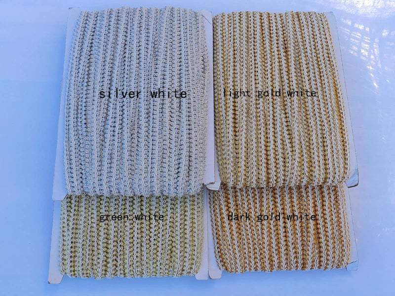 MONIDOOR 3/8 Inch Gimp Braid Trim 50 Yards for Upholstery Costume DIY Crafts (1315 Silver White) - Image 5